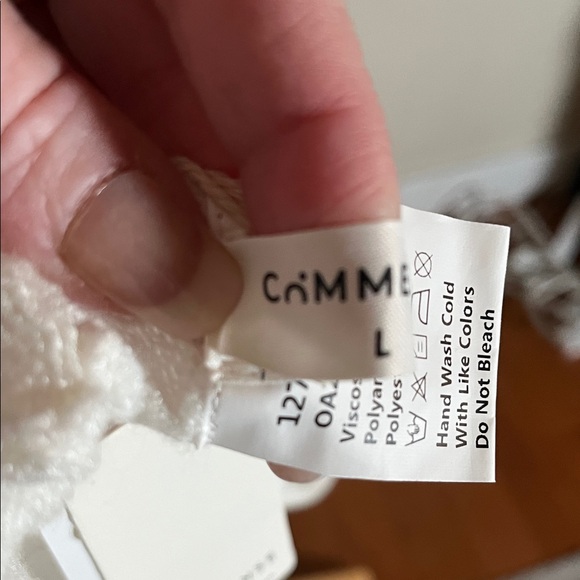 NWT Commense M Gorgeous Ivory Maxi Long Flowing Dress.Trumpet Sleeves W/Ruffles - Picture 3 of 5